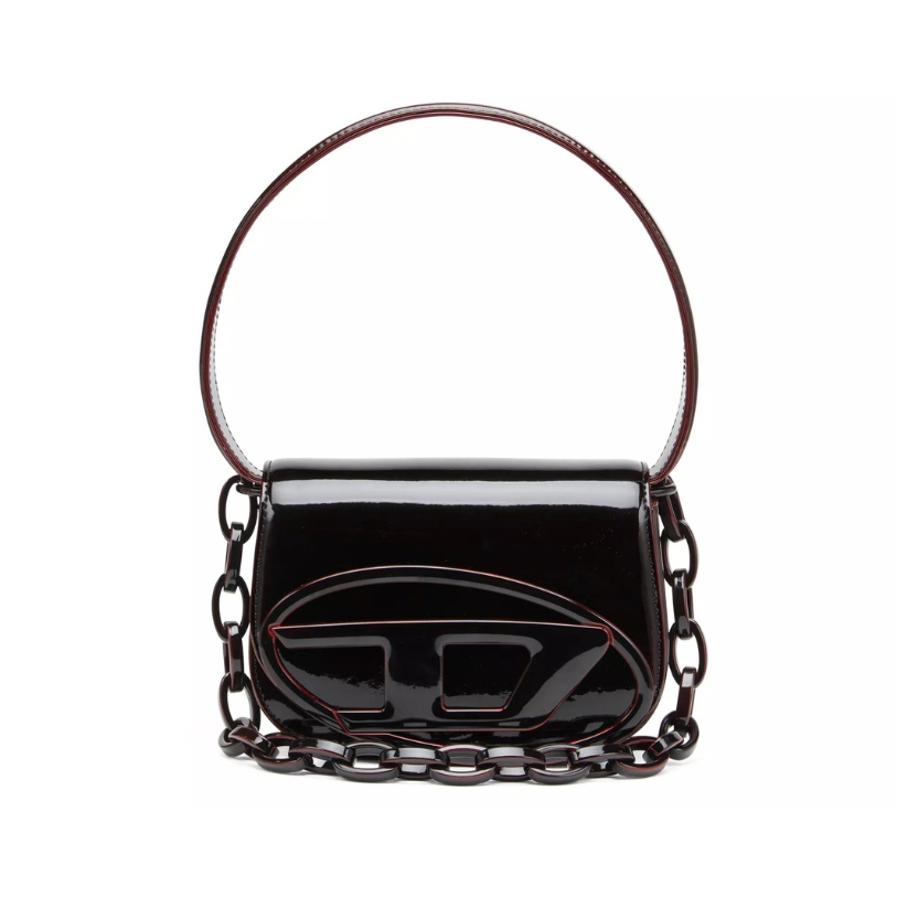 Diesel 1DR Liquid PU Shoulder Bag | Blood Black