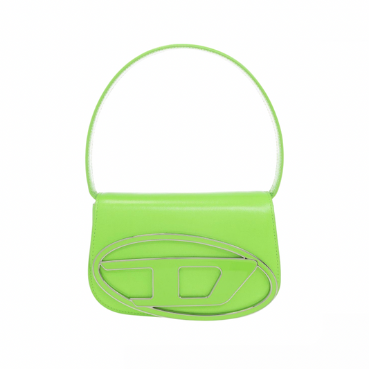 Diesel 1DR Leather Shoulder Bag | Neon Green